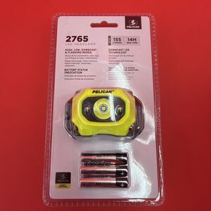 Pelican 2765 LED Head light Gen. 2 Yellow AAA Batteries Strap Lamp